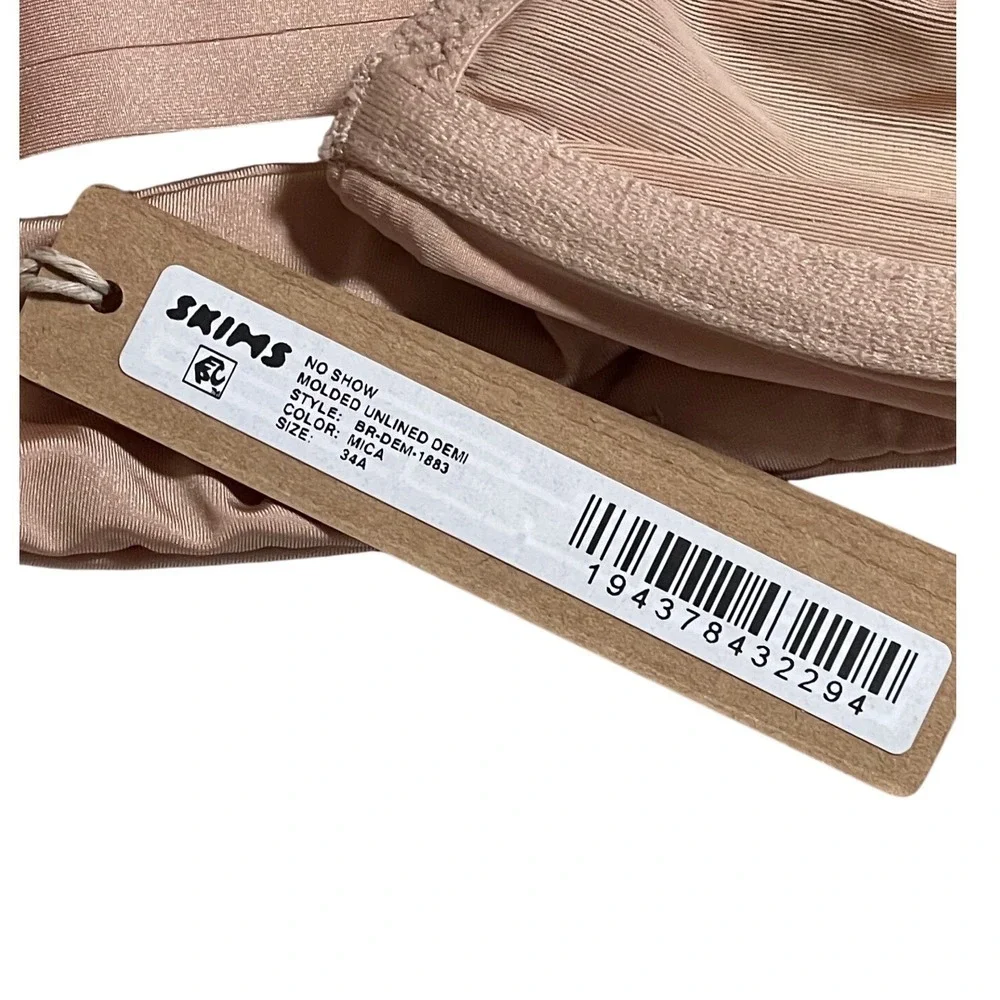 SKIMS No Show Molded Unlined Demi Bra Mica 34A BR-DEM-1883 NWT